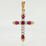 Dije Cruz Tupida 2.1gr / 1 1/4 in / Oro Amarillo 18K *