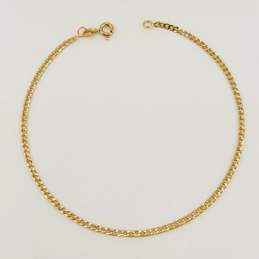 Tobillera Cubana 1.95gr / 10 in / 2.3mm Oro Amarillo +1 18K