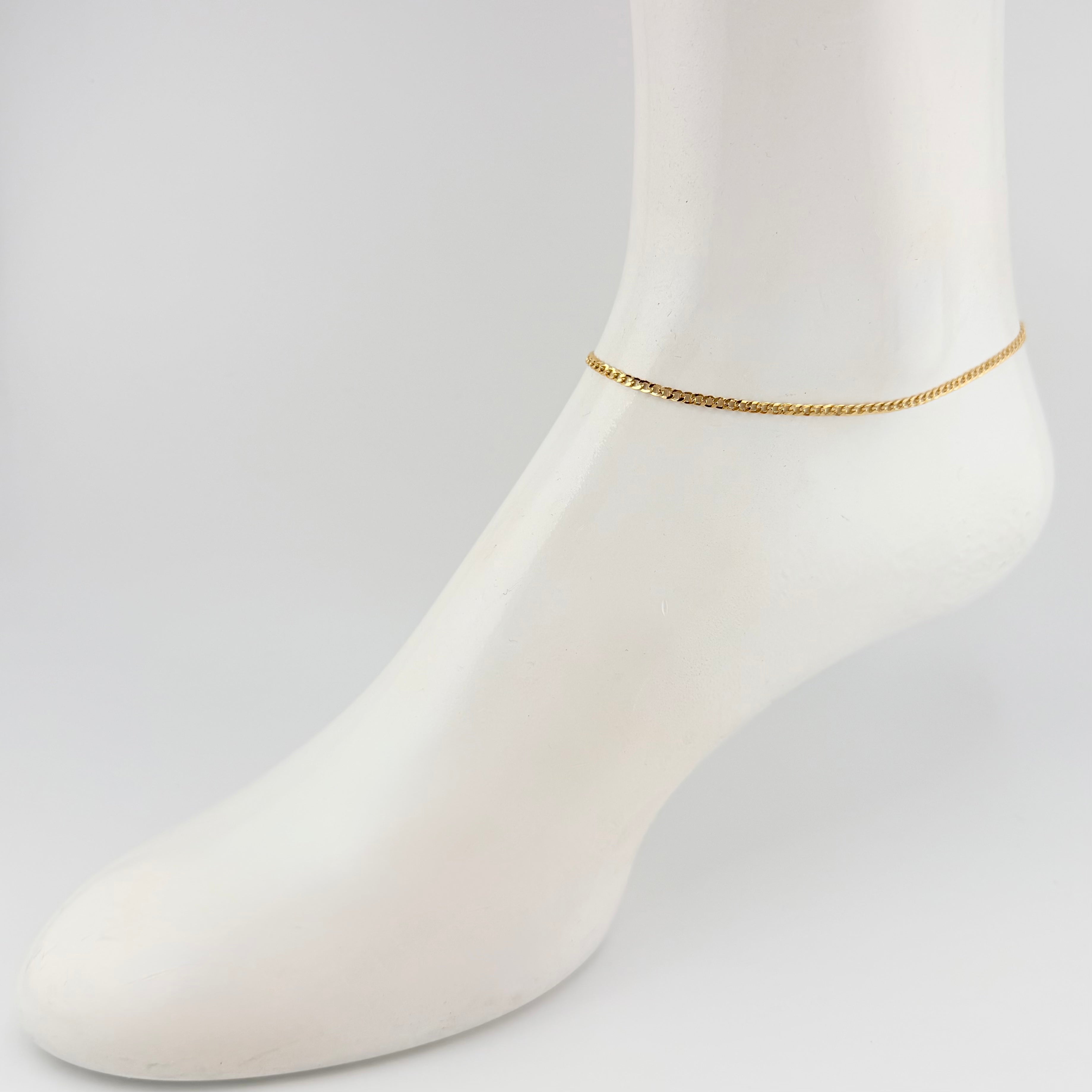 Tobillera Cubana 1.95gr / 9 3/4 in / 2.3mm Oro Amarillo +1 18K ©