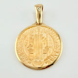 Pendant Saint Benedict 7.9gr / 1 1/2 in / 18K Yellow Gold *