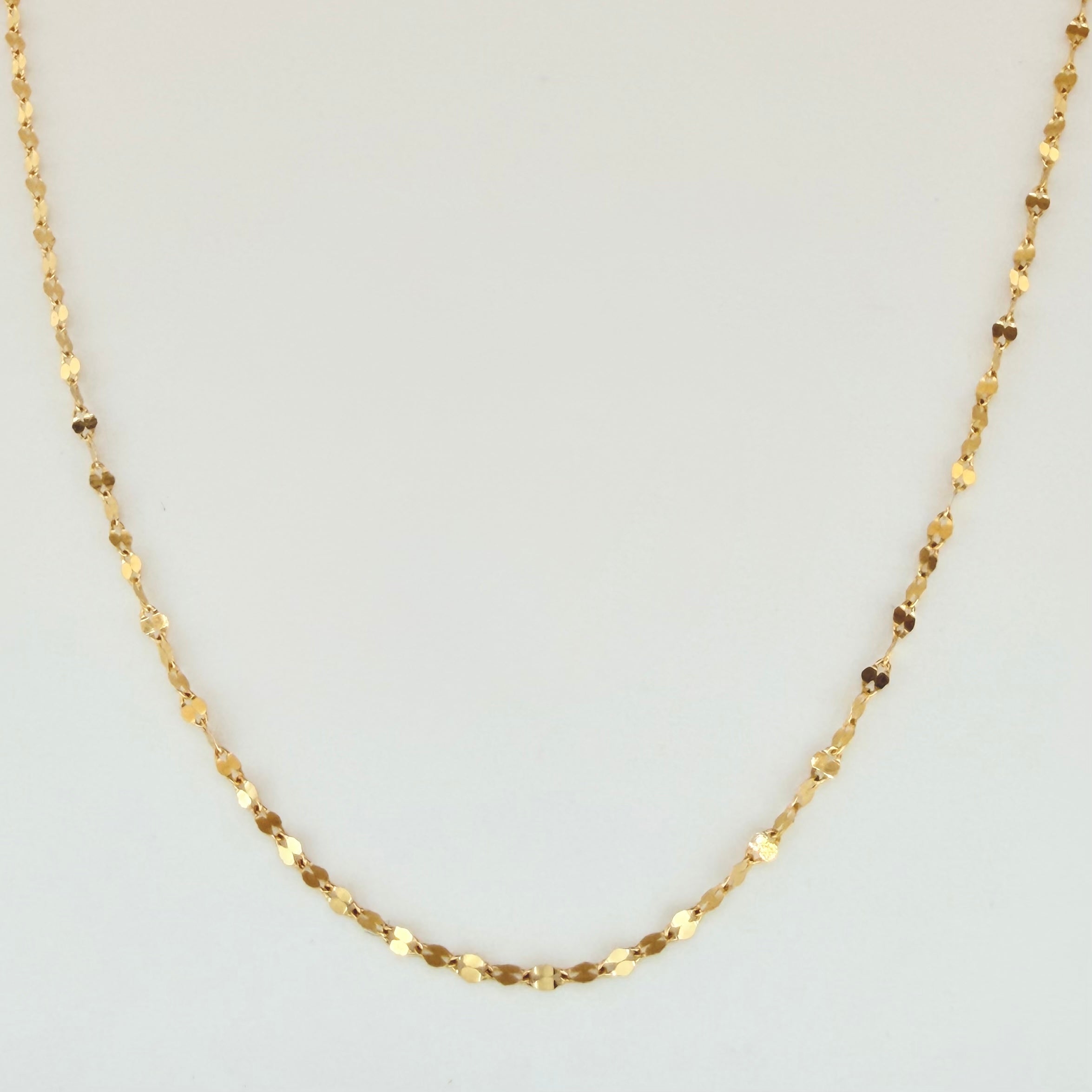 Mirror Flower Chain 0.9gr / 19 3/4in / 1.6mm Yellow Gold +3 18K *