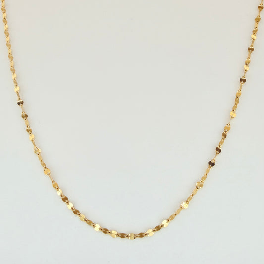 Cadena Flor Espejo 0.9gr / 19 3/4 in / 0.7mm Oro Amarillo +3 18K