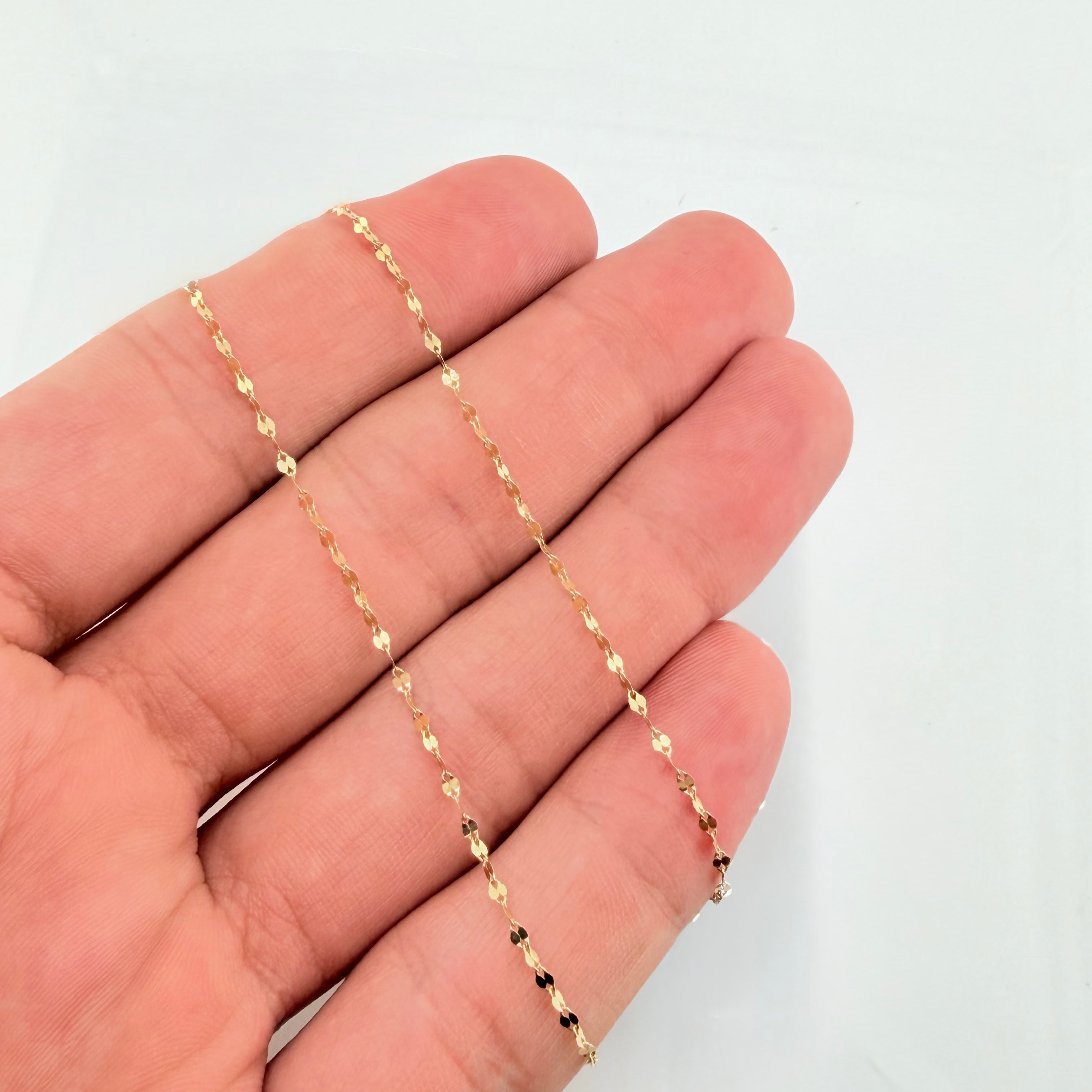Mirror Flower Chain 0.8gr / 17.8in / 18K Gold +3