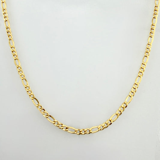 Cadena Figaro 2.65gr / 17 3/4 in / 2.3mm Oro Amarillo +1 18K *