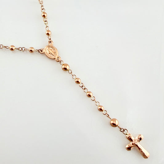 Rosario Virgen Milagrosa 6.5gr / 23 1/2 in / 3mm - 4 mm Oro Rosa 18K ©
