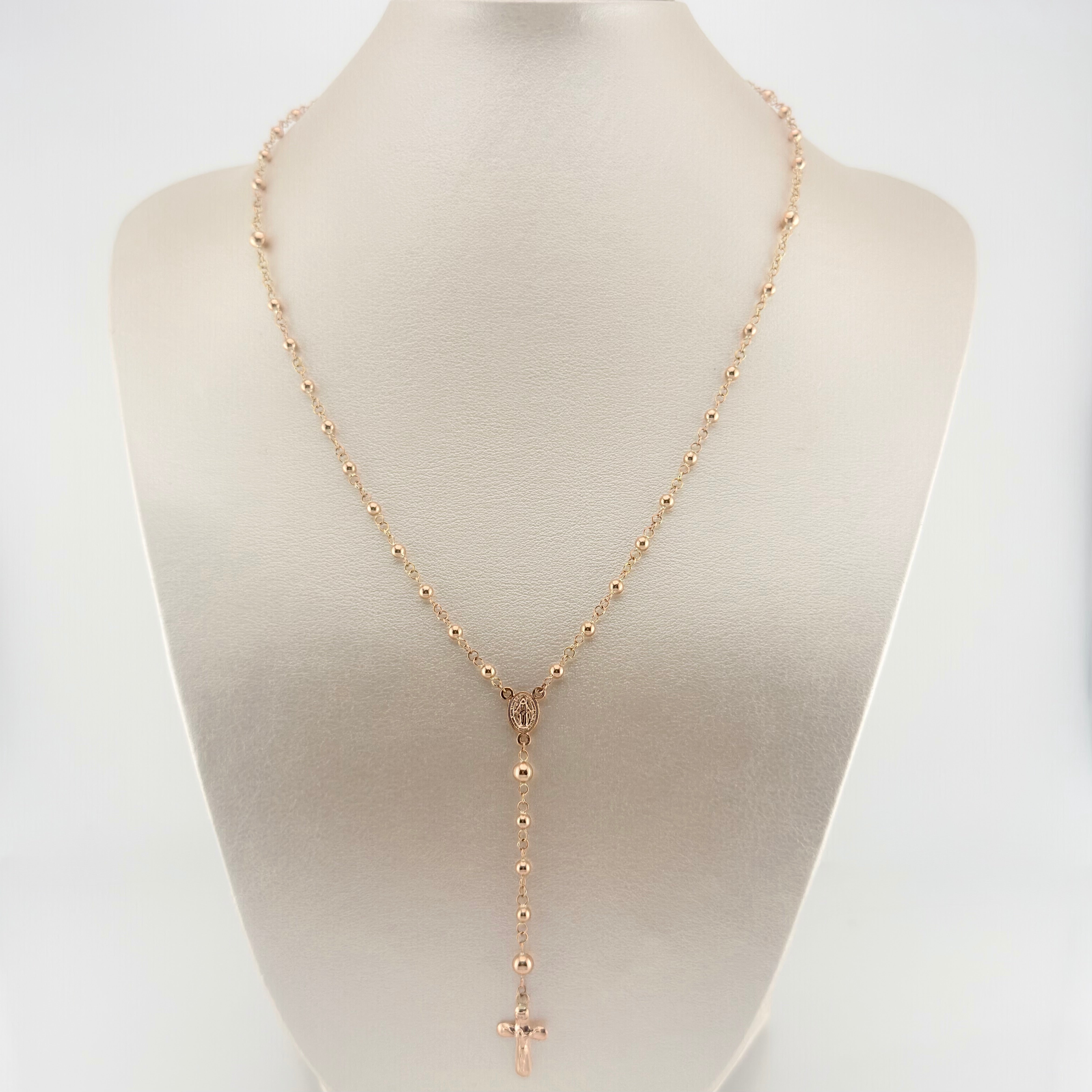 Rosario Virgen Milagrosa 6.5gr / 23 1/2 in / 3mm - 4 mm Oro Rosa 18K ©