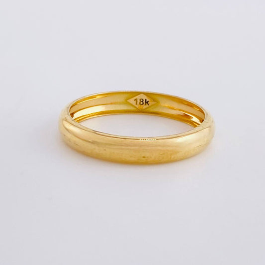 Plain Half-Round Band Ring 1.65g / T8 1/4 Yellow Gold 18K