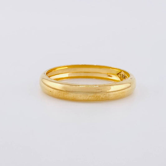 Plain Half-Round Band Ring 1.85g / T9 3/4 Yellow Gold 18K