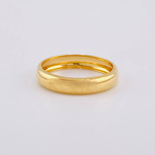 Plain Half-Round Band Ring 1.35g / T6 Yellow Gold 18K