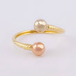 Anillo Tu Y Yo 1.3 g / T7 3/4 Tres Oros 18K