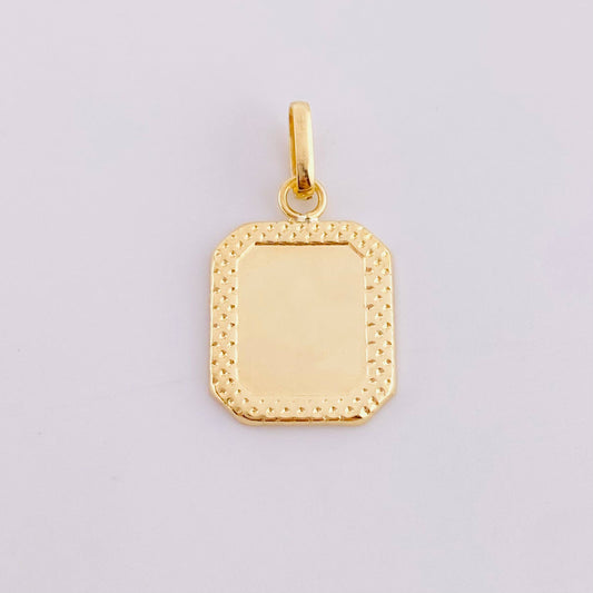 Dije Placa Marco Bordeado 0.55 g / 3/4 in Oro Amarillo 18K