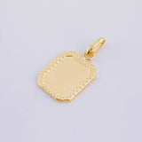 Dije Placa Marco Bordeado 0.55 g / 3/4 in Oro Amarillo 18K