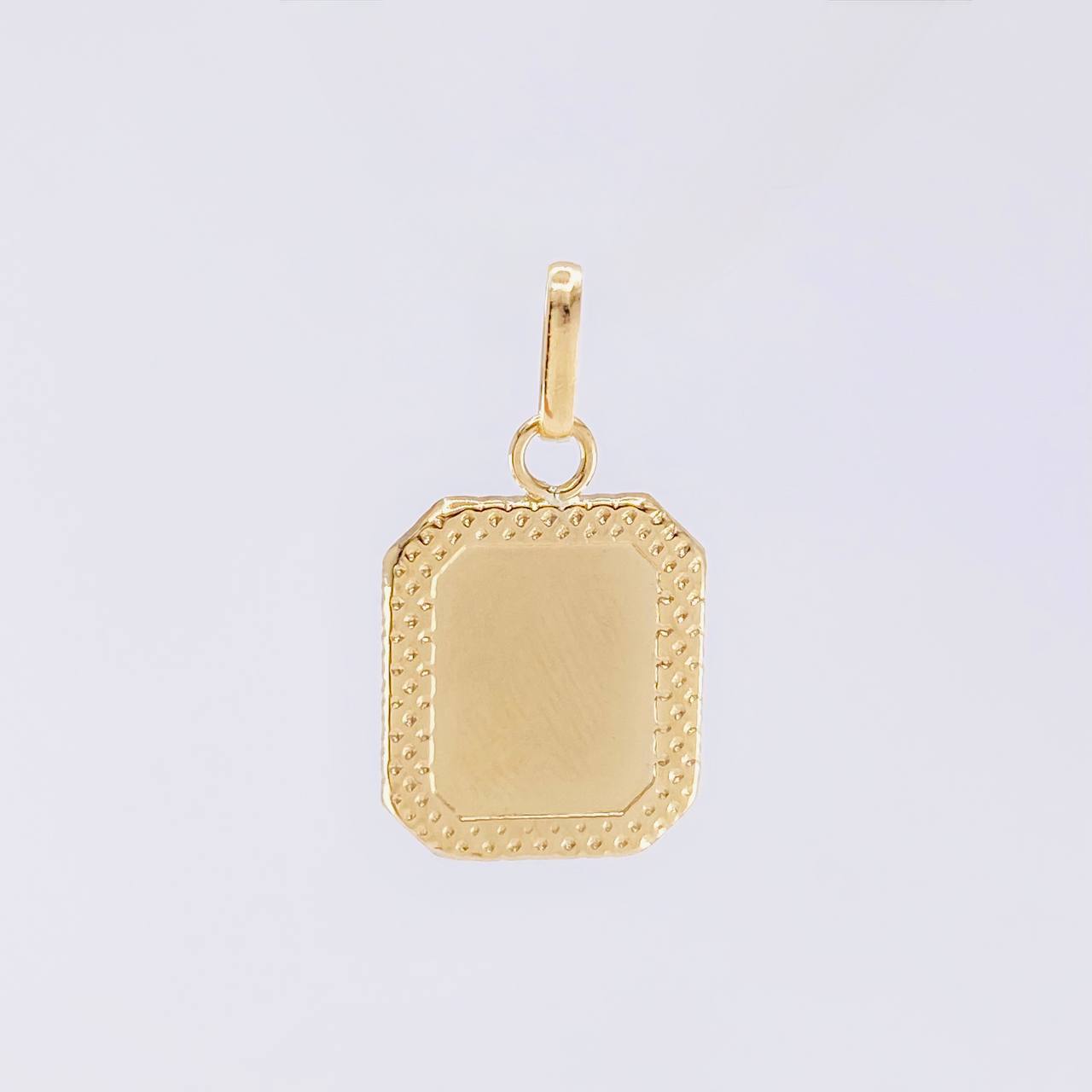 Pendant Plaque Framed Border 0.6 g / 3/4 in 18K Yellow Gold