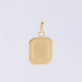 Dije Placa Marco Bordeado 0.55 g / 3/4 in Oro Amarillo 18K