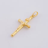 Dije Cruz Lisa 1.1 g / 1 1/4 in Oro Amarillo 18K