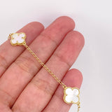 Bracelet Espiga Clover Mother-of-Pearl 4.55g / 8 1/4 in / 1.5mm 18K Yellow Gold