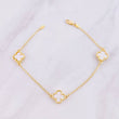 Bracelet Espiga Clover Mother-of-Pearl 4.8g / 7 3/4 in / 1.5mm 18K Yellow Gold