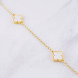Bracelet Espiga Clover Mother-of-Pearl 4.8g / 7 3/4 in / 1.5mm 18K Yellow Gold