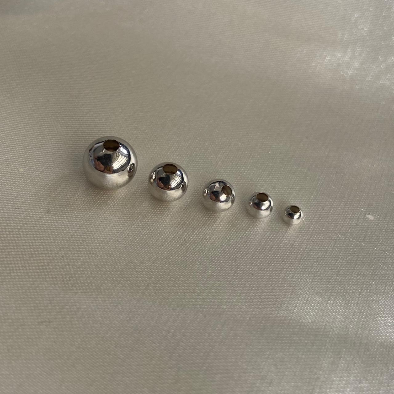 Plain Bead 7mm White Gold