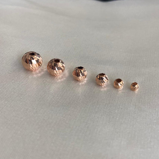 Diamond Cut Bead 7mm Rose Gold