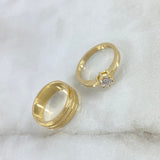 Fabricacion Bajo Pedido Set Argolla Solitarios Matrimonio 8gr / Oro Amarillo *