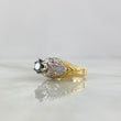Custom Made to Order Victorian Filigree Solitaire Ring 9gr / Two Yellows White Gold *