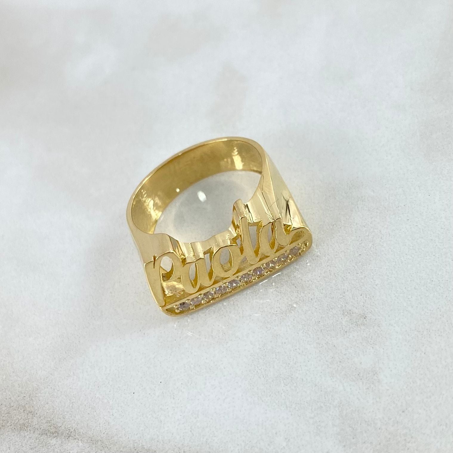 Custom Made to Order Simple 3D Personalized Name Ring 7gr / Yellow Gold *