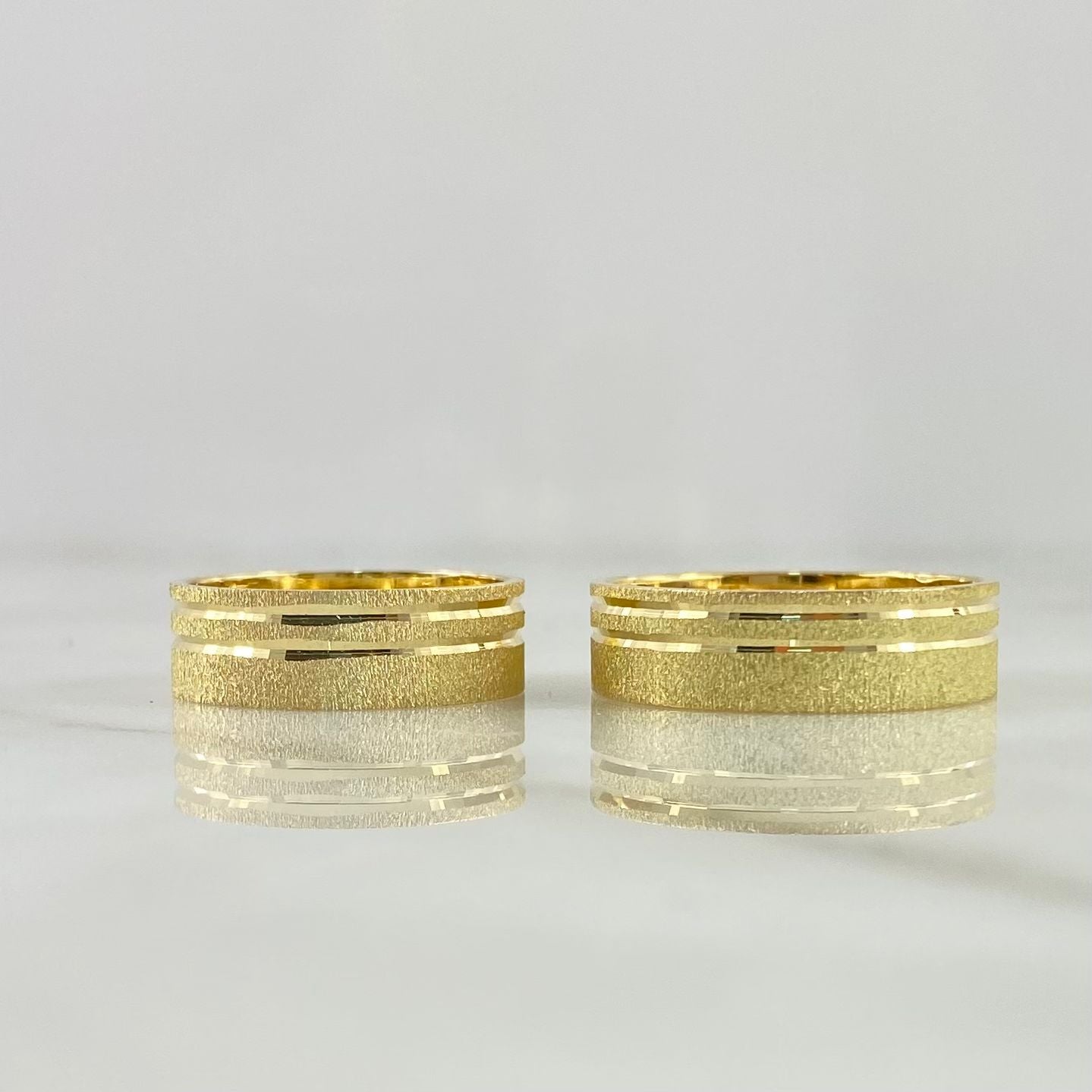 Custom Made to Order Textured Lined Hoop Earrings 10gr / Yellow Gold *