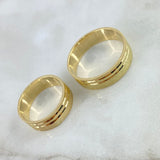 Custom Made to Order Textured Lined Hoop Earrings 10gr / Yellow Gold *