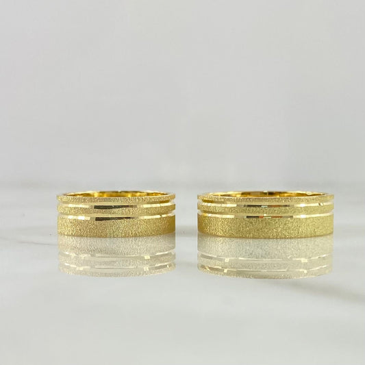 Custom Made to Order Textured Lined Hoop Earrings 10gr / Yellow Gold *
