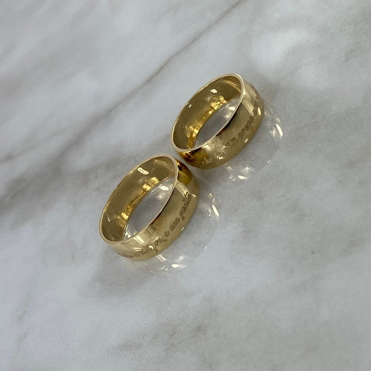 Custom Made to Order Rings Half Round Bands Polished 10gr / Yellow Gold