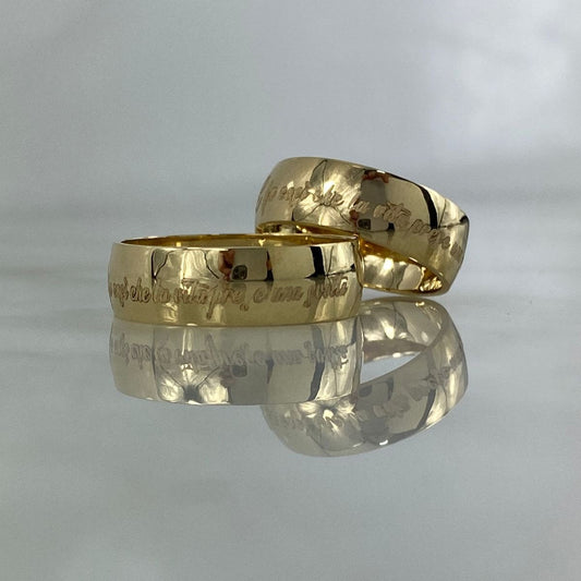 Custom Made to Order Rings Half Round Bands Polished 10gr / Yellow Gold