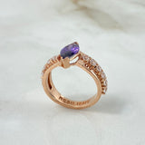Custom Made to Order Custom Engraved Solitaire Ring 7gr / Rose Gold