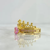 Custom Made to Order Solitaire Double Crown 6gr / Zircons Yellow Gold