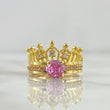 Custom Made to Order Solitaire Double Crown 6gr / Zircons Yellow Gold