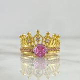 Custom Made to Order Solitaire Double Crown 6gr / Zircons Yellow Gold