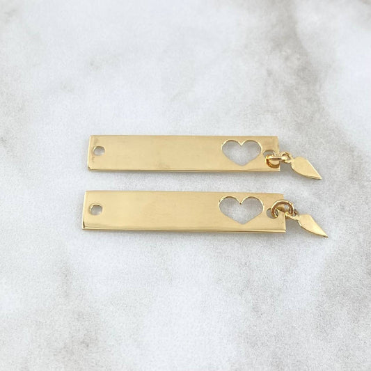 Custom Made to Order Charms Basteados Corazon 4gr / The Pair Yellow Gold