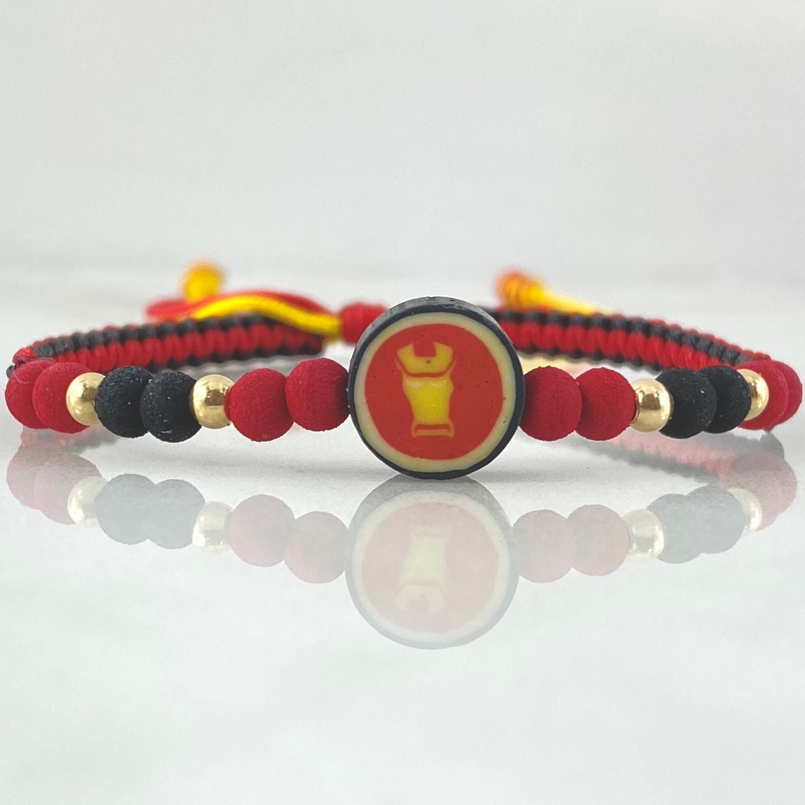 Red Superhero Helmet Bracelet 4 Pcs 18K Gold (A.C)