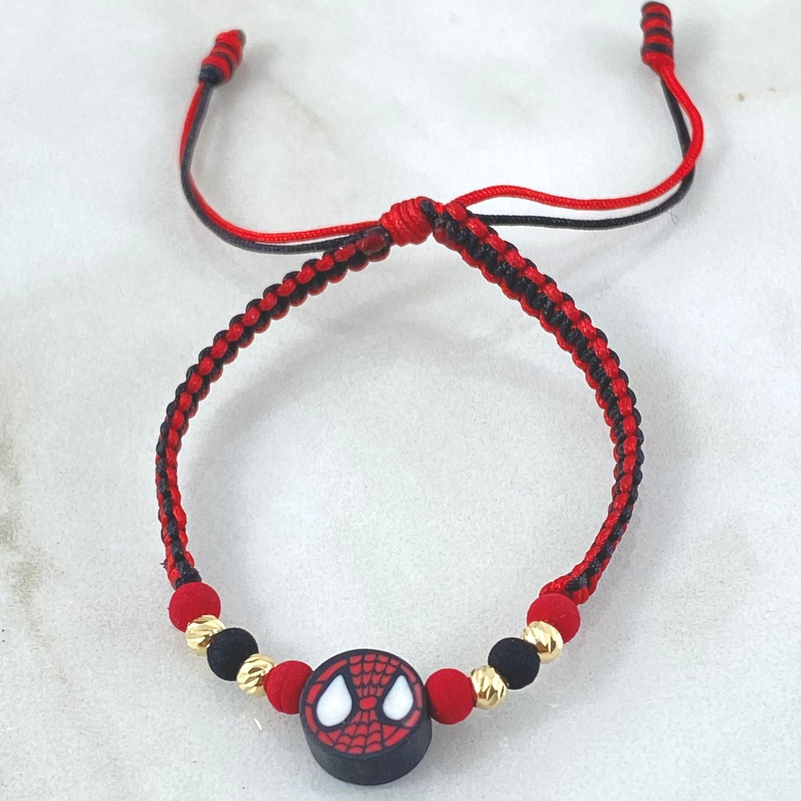 Pulsera Roja Mascara Super Héroe 4 Und Oro 18K (A.C)