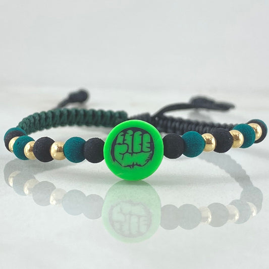 Pulsera Negra Puño Super Héroe 0.35gr / Oro 18K (A)