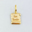 Dije Placa Pergamino "San Benito" 0.8gr / 2.3*1.1cm / Liso Oro Amarillo 18K