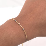 Pulso Franco Gradual 2.4gr / 9 3/4 in / 2.4mm Tres Oros +4 18K !