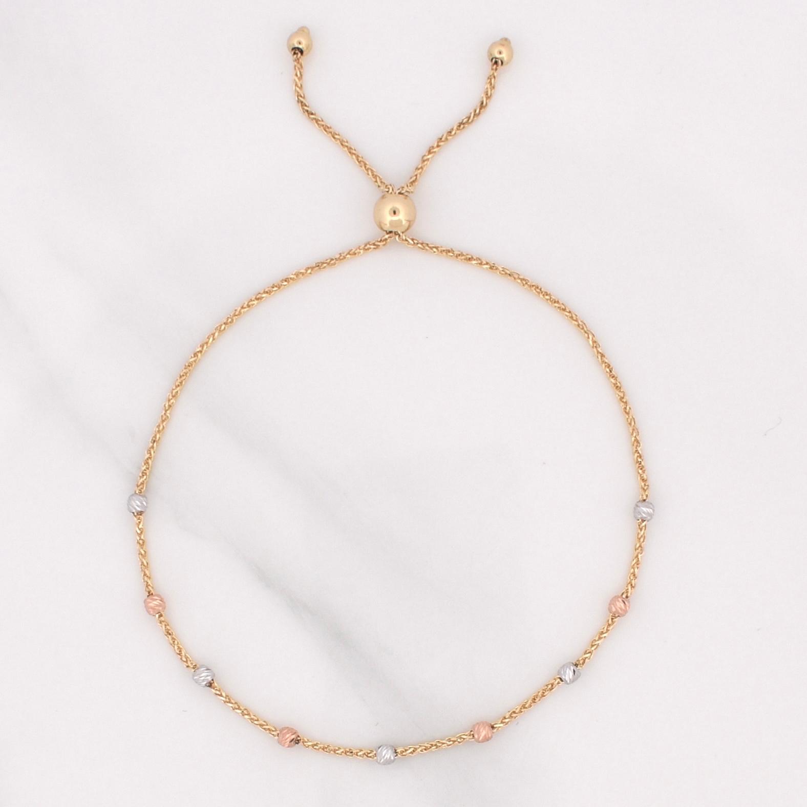 Pulso Franco Gradual 2.4gr / 9 3/4 in / 2.4mm Tres Oros +4 18K !