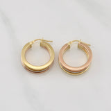 Hoop Earrings Vivi 3.25gr / 1 in / Three-tone Gold +4 18K