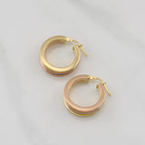 Hoop Earrings Vivi 3.25gr / 1 in / Three-tone Gold +4 18K