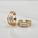 Hoop Earrings Vivi 3.25gr / 1 in / Three-tone Gold +4 18K