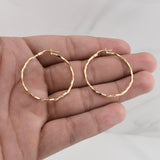 Hoop Earrings Cora 1.4gr / 1 1/2 in / Yellow Gold +4 18K