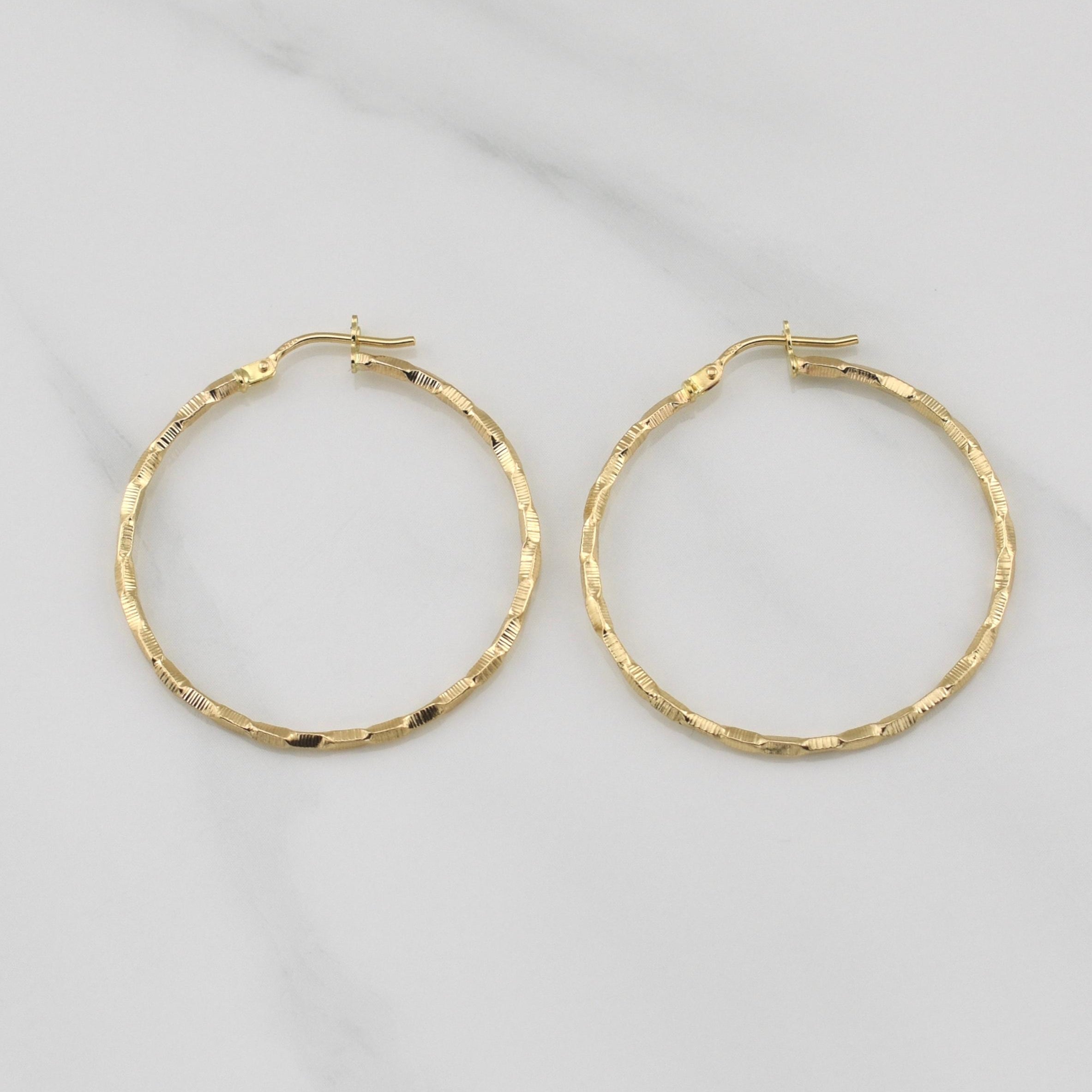 Hoop Earrings Cora 1.75gr / 1 1/2 in / Yellow Gold +4 18K !