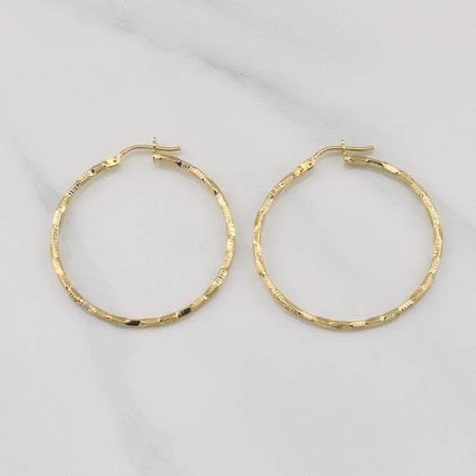 Hoop Earrings Cora 1.75gr / 1 1/2 in / Yellow Gold +4 18K !