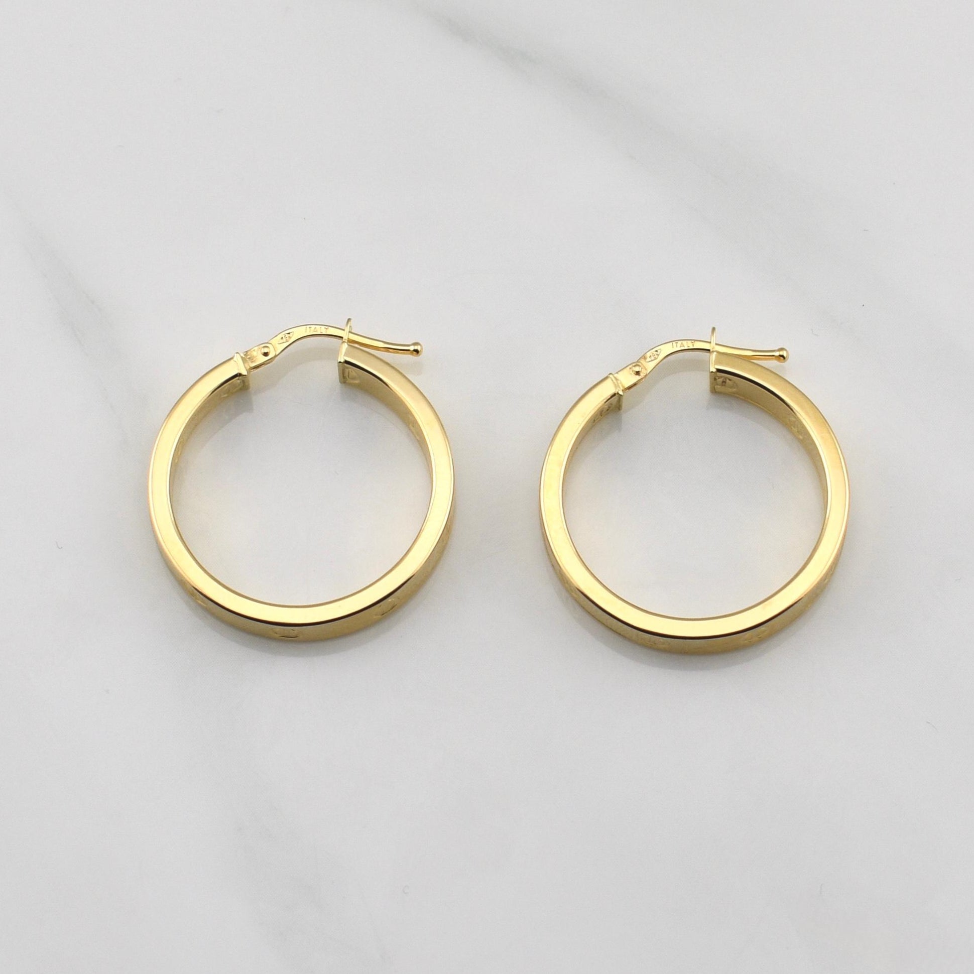 Hoop Earrings Screw 2.45gr / 1 in / Yellow Gold +4 18K !